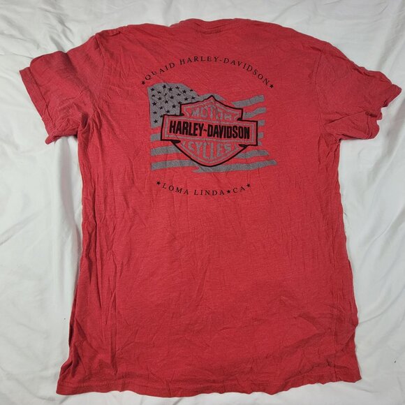 Harley Davidson Legendary Skull Mens Large Graphic Tee Red Shirt Short Sleeve - Picture 2 of 9